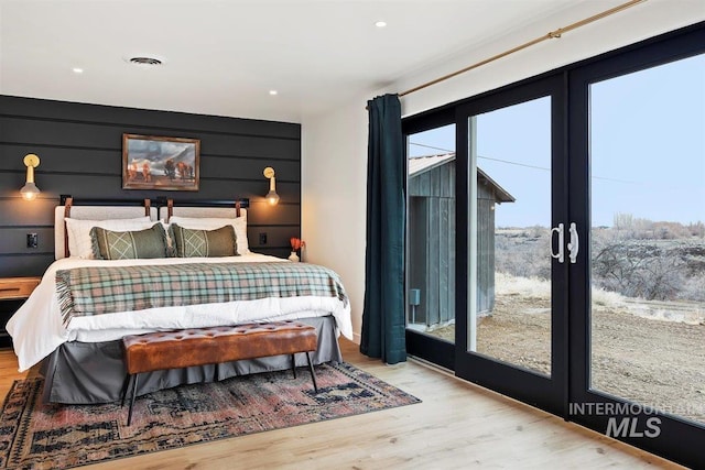 2672 E 4000 N, Twin Falls, ID 83301 - bedroom featuring french doors, wood finished floors, and recessed lighting