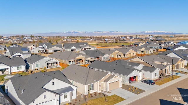 aerial view featuring a mountain view