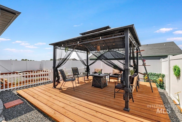 910 Blueridge Dr, Kimberly, ID 83341 - wooden deck featuring a gazebo and a fenced backyard