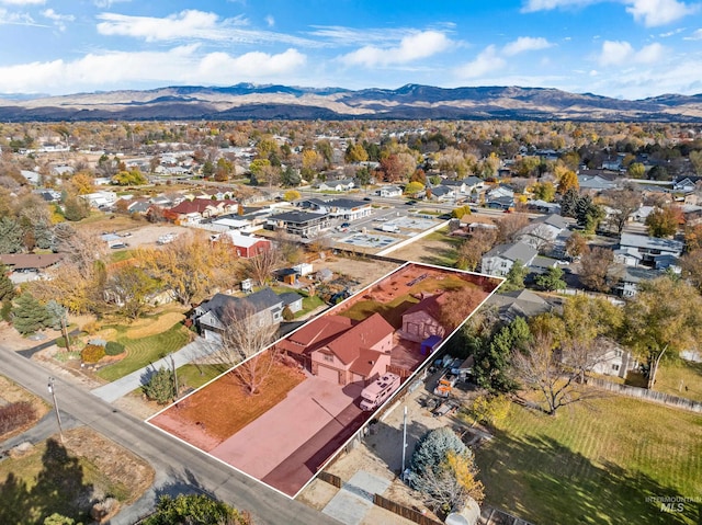 aerial view featuring a mountain view