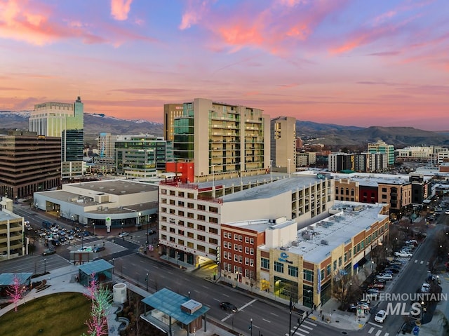 property's view of city with a mountain view