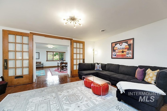 living room featuring hardwood / wood-style flooring