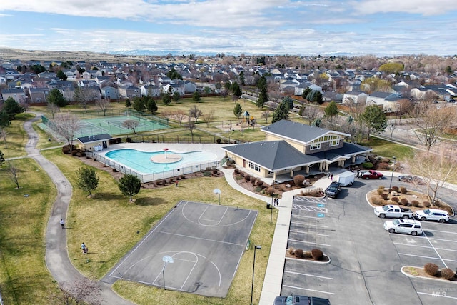 aerial view featuring a residential view