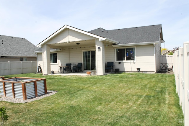 4951 W Torana St, Meridian, ID 83646 - rear view of property with a shingled roof and a patio