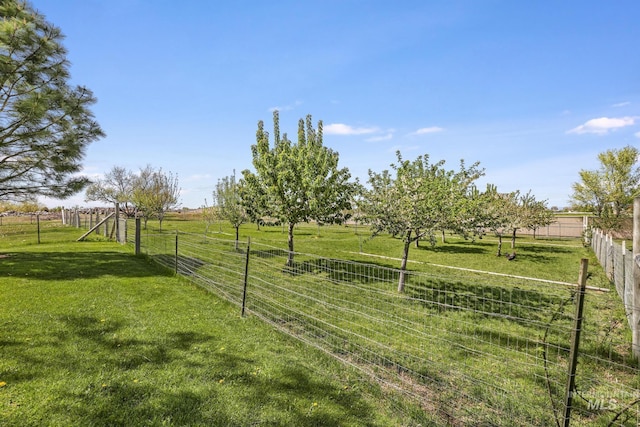 view of yard with a view of countryside