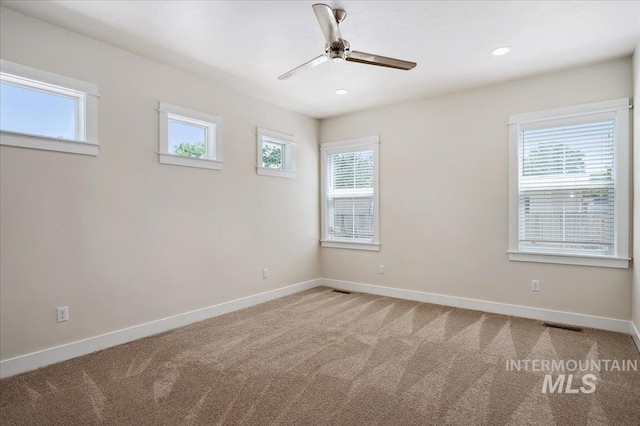 10276 W Utahna Rd, Boise, ID 83714 - empty room with baseboards, carpet floors, a ceiling fan, and recessed lighting