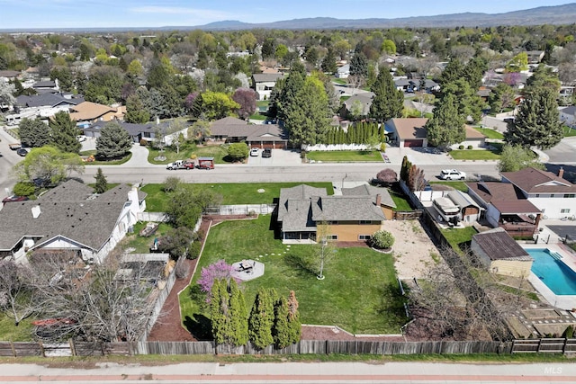 drone / aerial view featuring a residential view