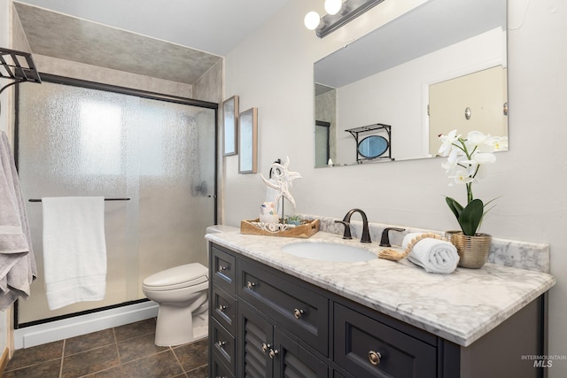 4130 S Ticonderoga Way, Boise, ID 83706 - full bath with vanity, a shower stall, and toilet