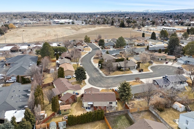 bird's eye view with a residential view