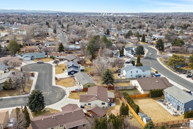 bird's eye view with a residential view