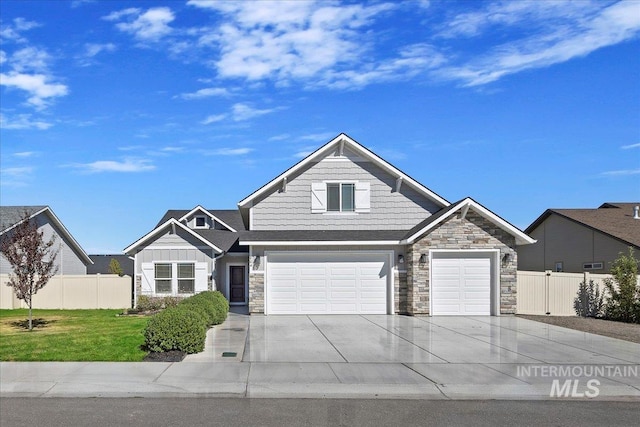 view of front facade with a front lawn and a garage