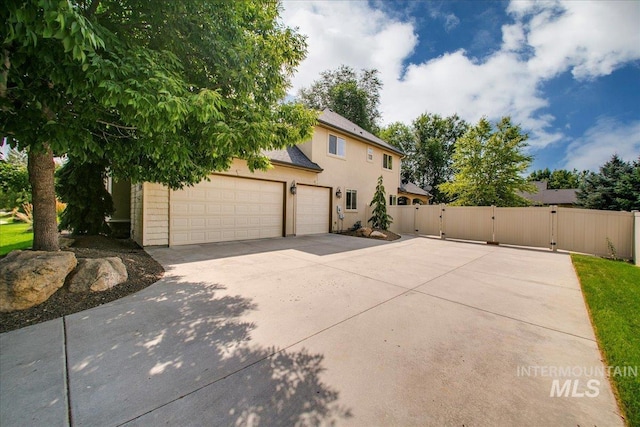 exterior space featuring a garage