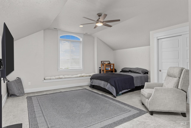 6413 E E Path, Nampa, ID 83687 - bedroom with lofted ceiling, baseboards, and a ceiling fan