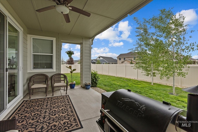6413 E E Path, Nampa, ID 83687 - view of patio featuring area for grilling and a ceiling fan