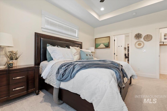 203 S Fusion Ave, Kuna, ID 83634 - bedroom featuring light carpet, baseboards, and recessed lighting