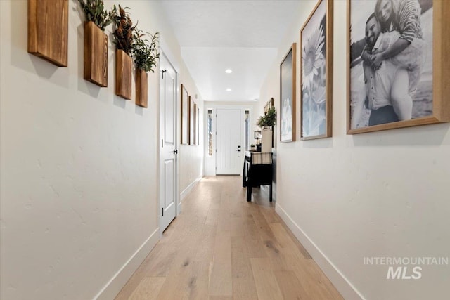 203 S Fusion Ave, Kuna, ID 83634 - corridor with light wood-type flooring, recessed lighting, and baseboards