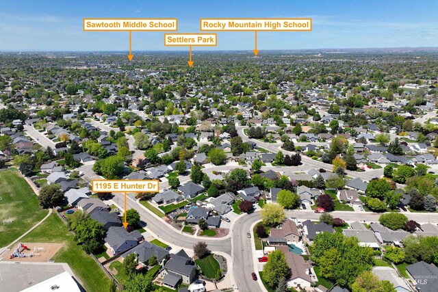 aerial perspective of suburban area