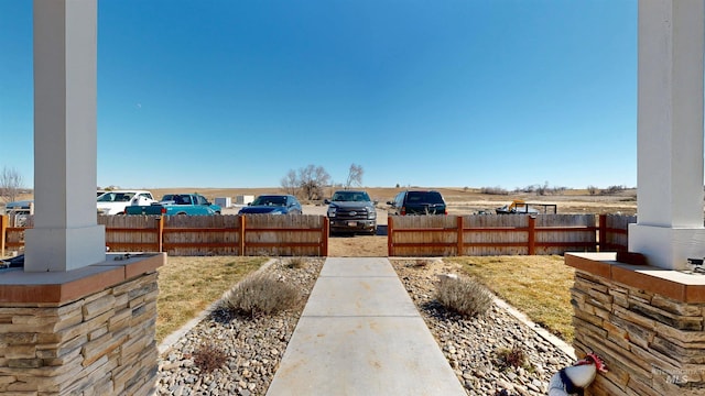 view of yard featuring fence