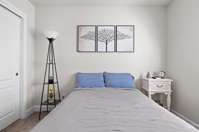 carpeted bedroom featuring a closet