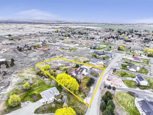 aerial view with a residential view