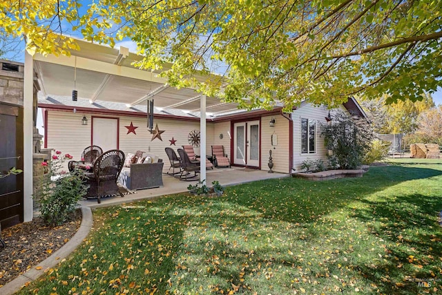 3195 N 3526e, Kimberly, ID 83341 - back of house featuring a yard, french doors, and a patio area