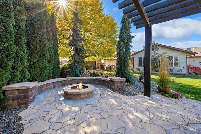 3195 N 3526e, Kimberly, ID 83341 - view of patio / terrace with a fire pit and a pergola