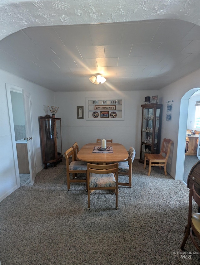 231 Willow Ave E, Fairfield, ID 83327 - carpeted dining area with arched walkways