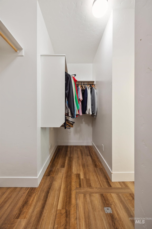 spacious closet featuring wood finished floors