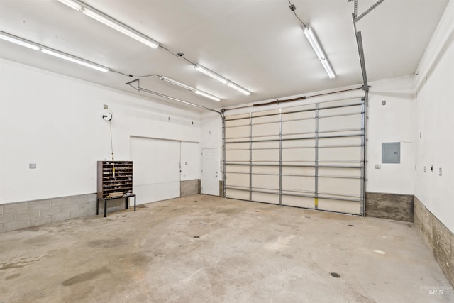 garage with electric panel