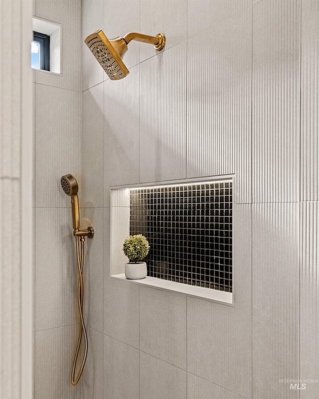 interior details with a shower