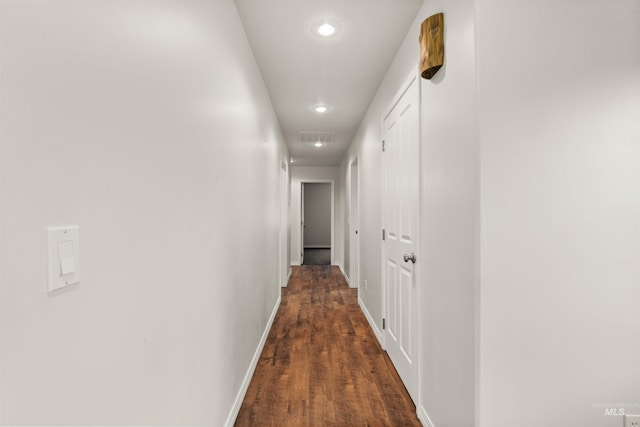 hall featuring dark hardwood / wood-style flooring