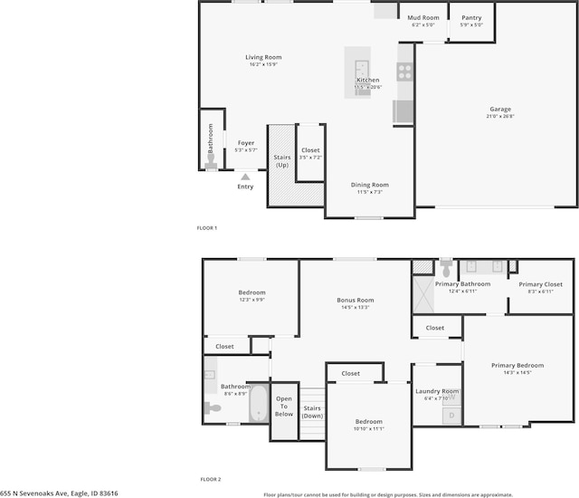 655 N Sevenoaks Ave, Eagle, ID 83616 - floor plan / room layout