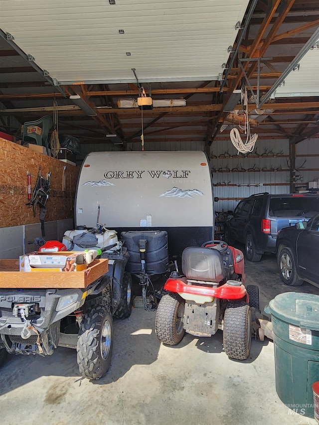 garage featuring a garage door opener