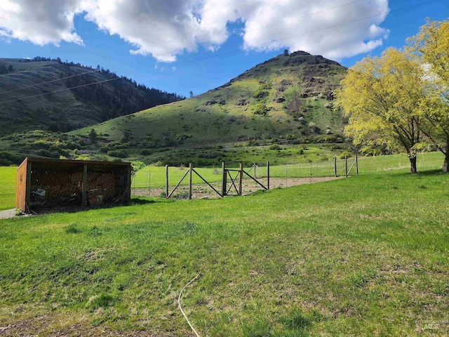 mountain view with a rural view