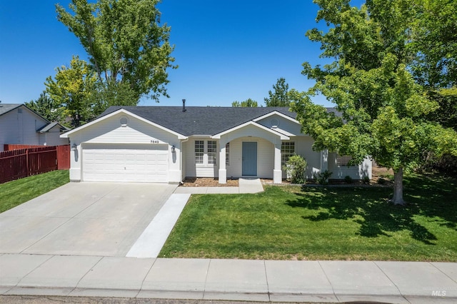 7842 Arlington Dr, Nampa, ID 83687 - ranch-style home with a garage, concrete driveway, and roof with shingles