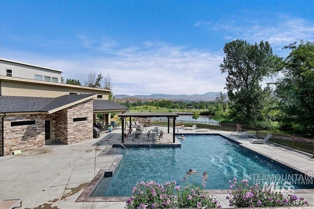 476 E Thurman Mill St, Garden City, ID 83714 - community pool featuring a mountain view, a patio area, and fence