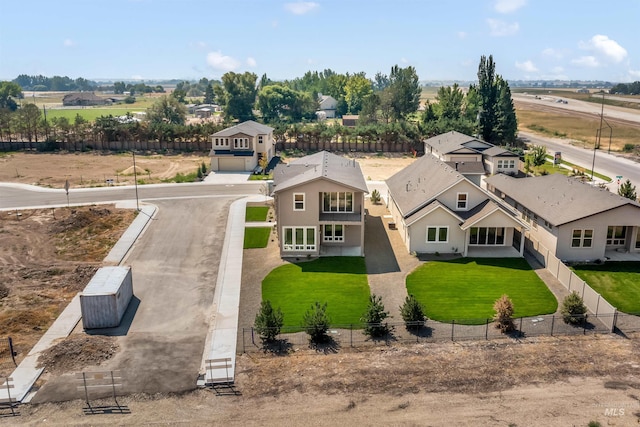 drone / aerial view with a rural view