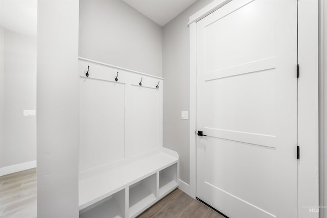 mudroom with light wood-type flooring