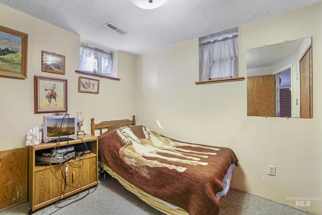 3242 S 2000 E, Wendell, ID 83355 - bedroom featuring carpet, visible vents, and a textured ceiling