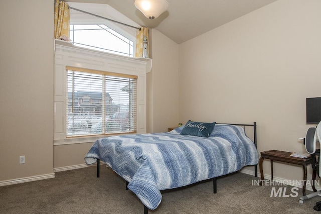 15697 Cupid Dr, Caldwell, ID 83607 - bedroom featuring dark colored carpet and vaulted ceiling