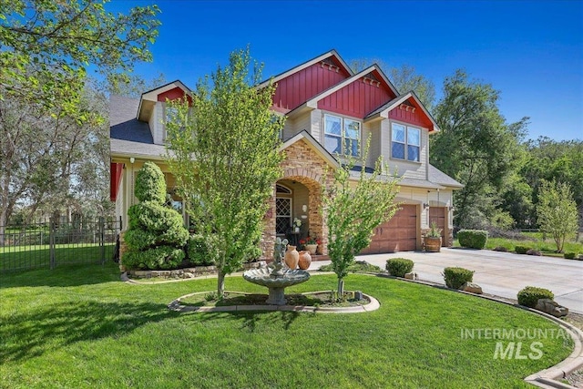 1404 Sandal Crk, Nampa, ID 83686 - craftsman house featuring board and batten siding, an attached garage, and driveway