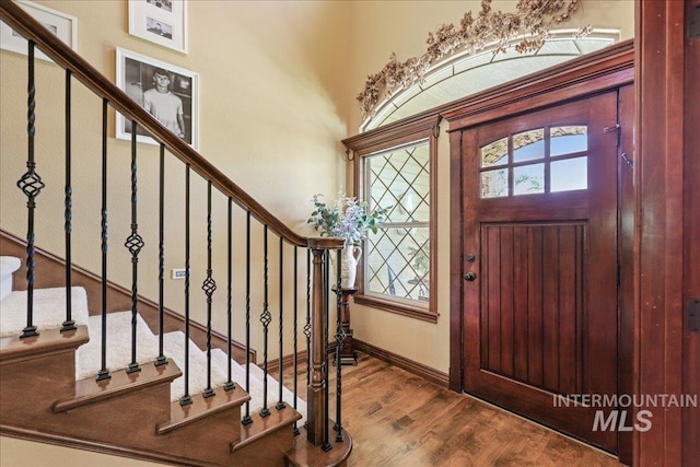 1404 Sandal Crk, Nampa, ID 83686 - foyer entrance with wood finished floors and stairs