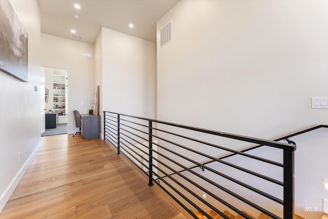 hall featuring light hardwood / wood-style flooring