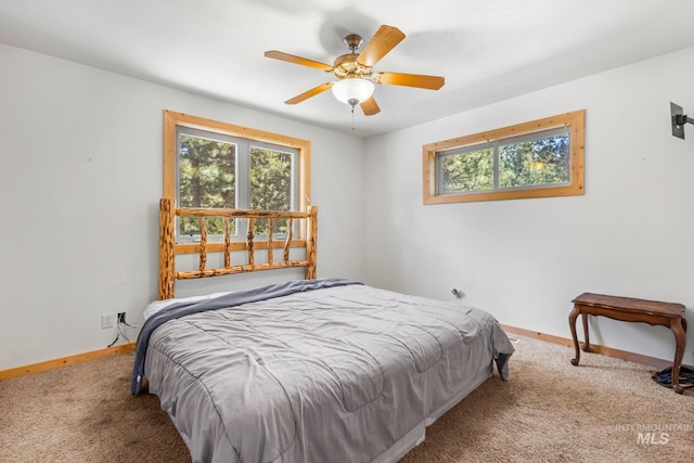 10389 Gamann Dr, Cascade, ID 83611 - bedroom with multiple windows, carpet, and a ceiling fan