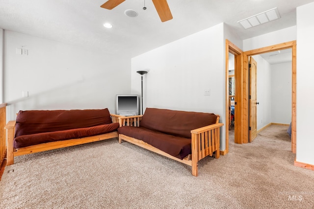 10389 Gamann Dr, Cascade, ID 83611 - living area with carpet, ceiling fan, and recessed lighting