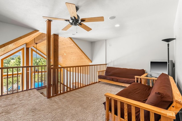 10389 Gamann Dr, Cascade, ID 83611 - sitting room with ceiling fan, carpet, and recessed lighting