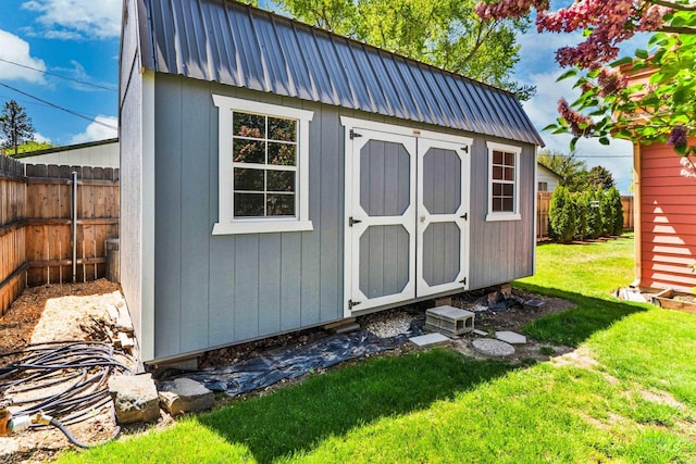 view of shed