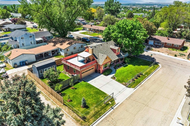 aerial view of residential area