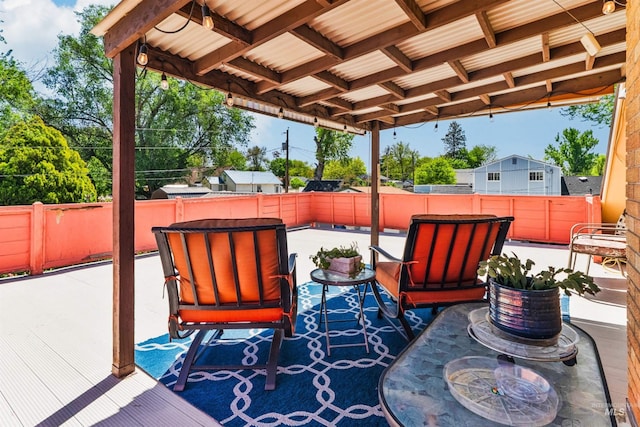view of patio with a fenced backyard