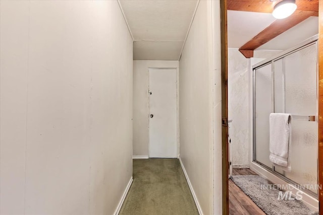 764 NW Beaman St, Mountain Home, ID 83647 - hall featuring baseboards and carpet flooring